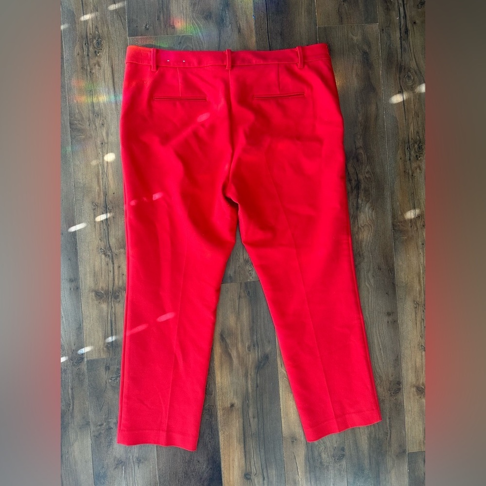 Ann Taylor Red Ankle Pants Size 14 Career Preppy Holiday Workwear - Picture 3 of 4